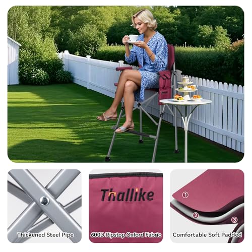 Foldable Makeup Director Chair - Heavy Duty Portable Bar Height Chair