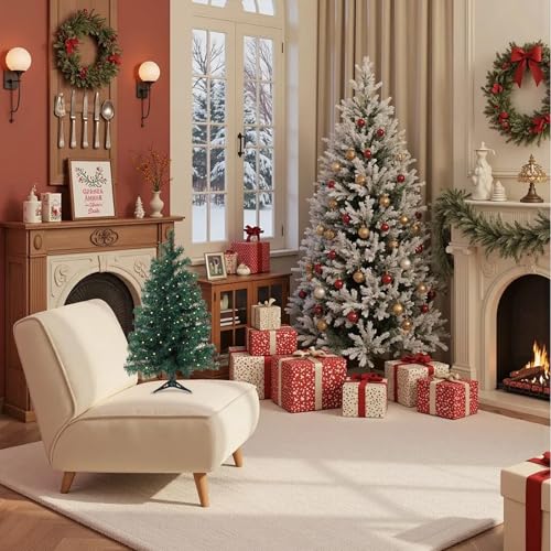 3ft Pre-Lit Artificial Christmas Pine Tree with Warm LED Lights & Stand