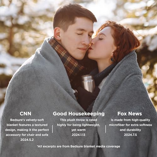 Soft Flannel Fleece Throw Blanket 50x60 Inches, Lightweight Cozy Grey
