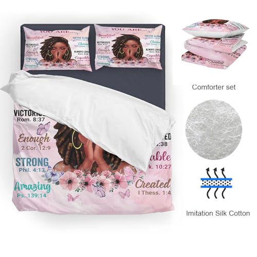 Twin Size Comforter Set with Inspirational Quotes & Design