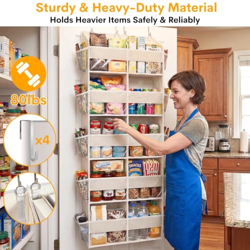 5-Tier Over the Door Hanging Organizer with 10 Compartments and Mesh Pockets