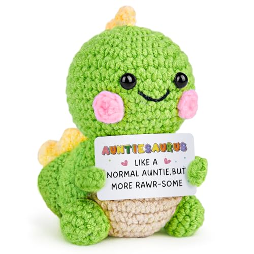 Handmade Auntiesaurus Crochet Dinosaur - Cute Gift for Auntie
