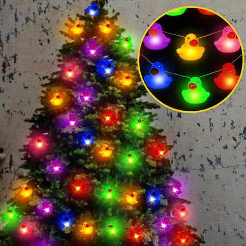Deekin Colorful Rubber Duck String Lights - Battery Operated Duck Lights, 9.8ft, Multicolored, 1 Pack