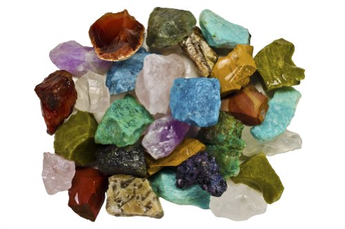 Natural Madagascar Rough Stone Mix, 3 Pounds Bulk Raw Crystals for Tumbling