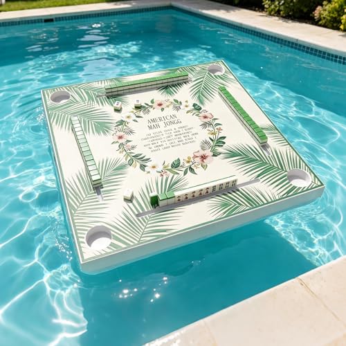 Floating Mahjong Table for Pool - 32x32 Inch Waterproof Game Tray