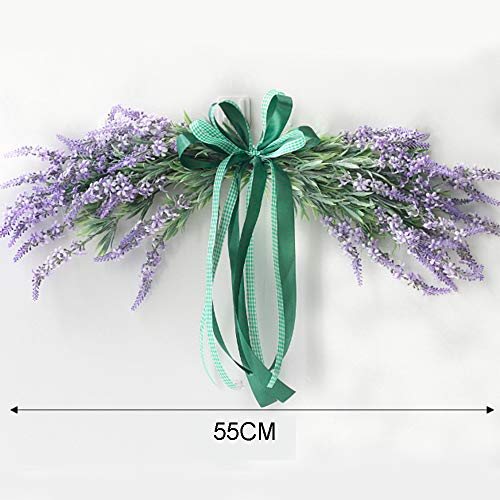 21.6-Inch Artificial Lavender Flower Swag for Front Door and Wedding Decor