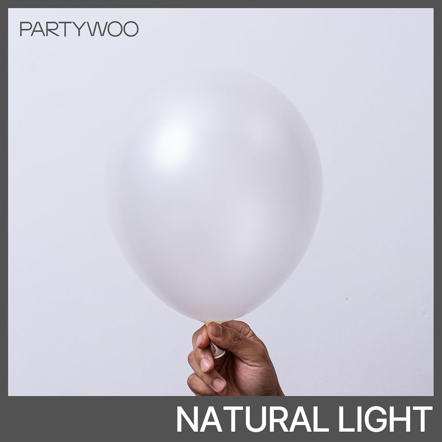 PartyWoo Pearl White Balloons - 100pcs 12-Inch Metallic Latex for Weddings, Anniversaries & Celebrations