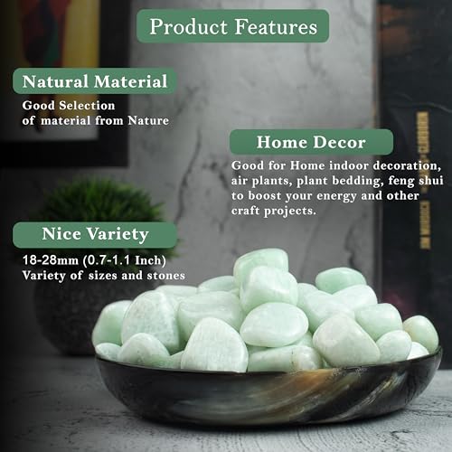 Natural Crystal Tumbled Stones Kit - 2000+ Carats for Reiki and Meditation