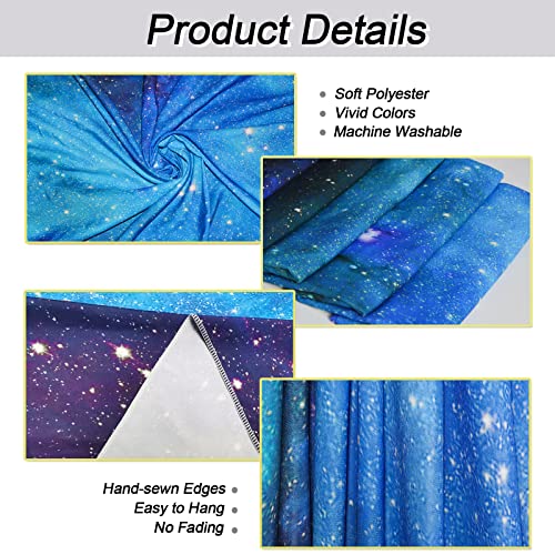Galaxy Wall Tapestry - Blue Starry Sky & Space Nebula Backdrop