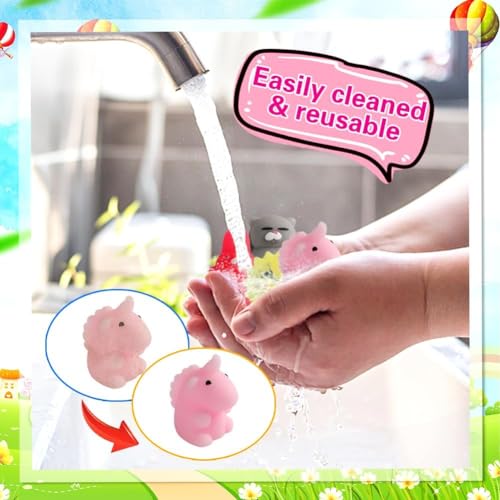 80 Pcs Mochi Squishy Toys Bulk Party Favors with Storage Bucket