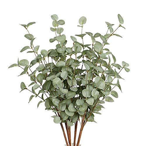 Artificial Eucalyptus Stems 27 Inch - 6 Pack Greenery Branches for Home Decor