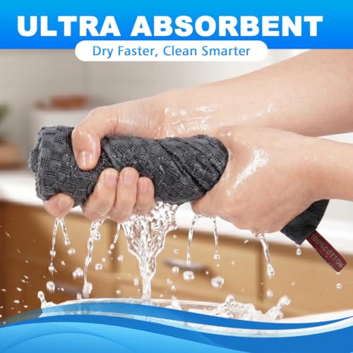 Keith Lun Grey 6 Pack 12x12 Inch Cotton Washcloths - Soft & Absorbent