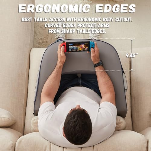 Extra Large Memory Foam Reading Pillow with Armrests - Lap Desk for Gaming & Relaxation