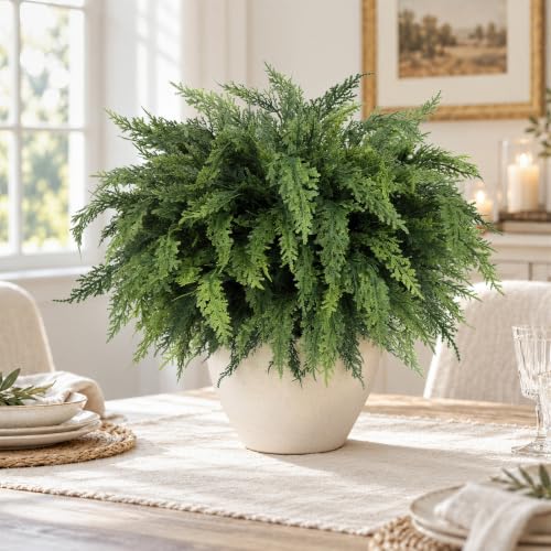 36 Pcs Real Touch Cedar Stems 18in – N&T NIETING Green Pine Branches for Vase Filler & DIY Garlands