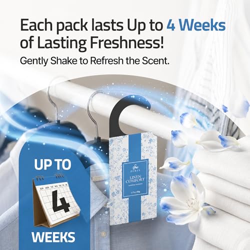 12 Pack Hanging Closet Deodorizer - Long Lasting Fresh Linen Scented Sachets