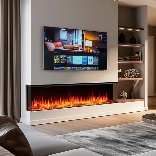 71-Inch Smart Built-In Electric Fireplace Insert with Multi-Color Flames