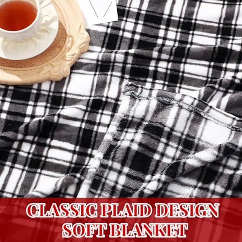 32 Pack Christmas Buffalo Plaid Throw Blankets 60x50 Inches Cozy Flannel Holiday Decor