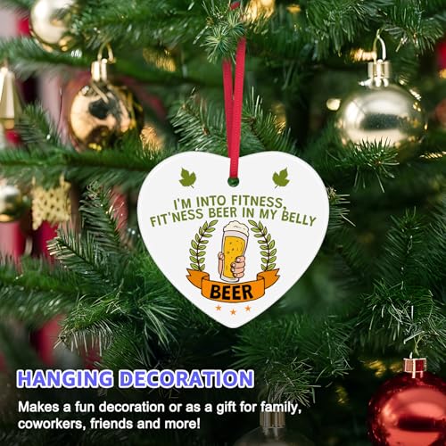 Beer Lovers Christmas Ornament - Ceramic Drink Decor for Tree