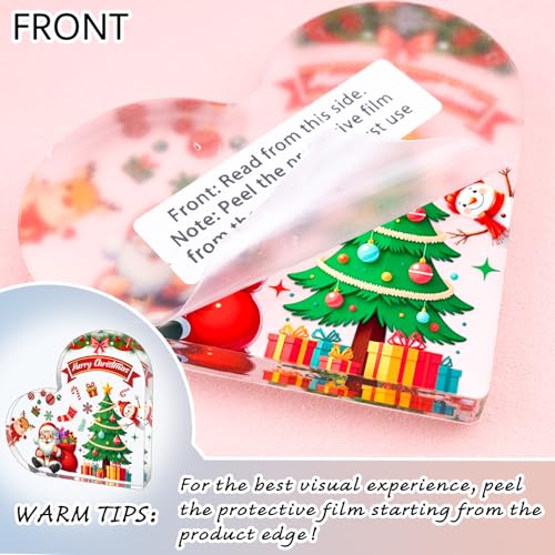 Christmas In July Acrylic Desk Decoration Heart Shape Holiday Decor