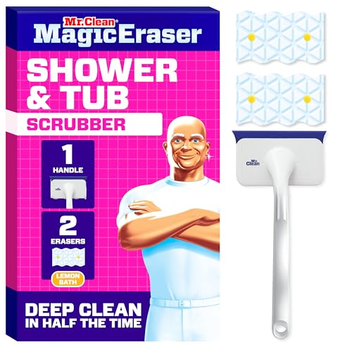 Mr. Clean Shower & Tub Scrubber Lemon Starter Kit with 2 Foaming Magic Erasers
