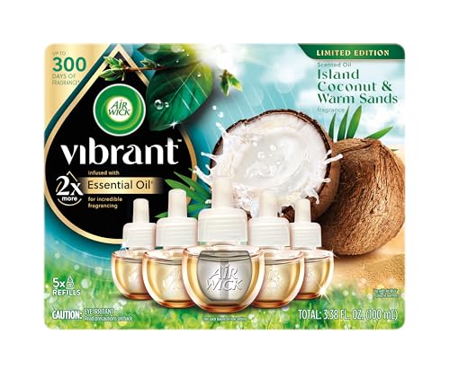 Scented Oil Refills - Island Coconut & Warm Sands, 5 Count