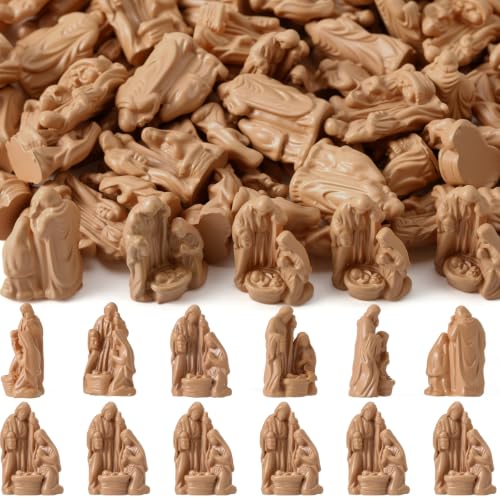 100 Pcs Nativity Scene Resin Mini Figurines – Baby Jesus, Mary & Joseph – Weysat 100/ Nativity