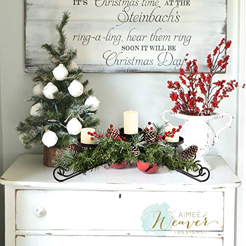 Christmas Candle Holder Centerpiece with Pine Cones & Red Berries, 20"