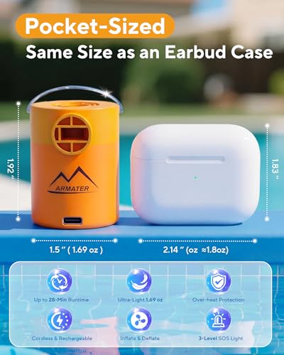 Portable Mini Air Pump for Pool Floats & Air Mattresses