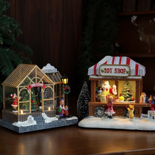 Lighted Christmas Village House - Battery Operated LED Tabletop Decor
