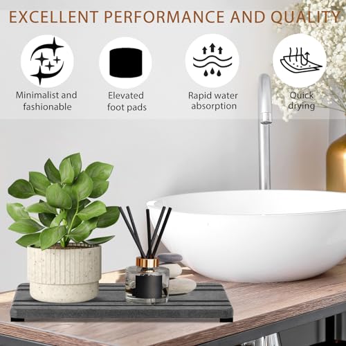 3-Piece Fast Drying Stone Tray Set for Sink and Countertop
