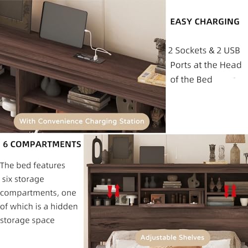 4-Piece Queen Bedroom Set with Storage Bed, Dresser, and Nightstands
