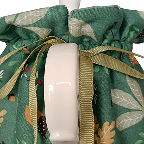 Insulated Cotton Tea Cozy for 27-41oz Teapots, Hazelnut Leaf Print