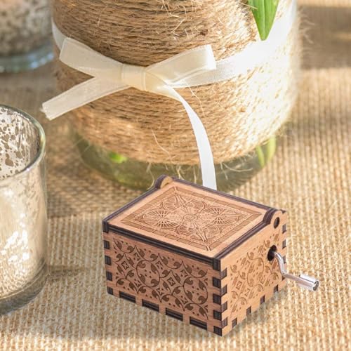 Engraved Wooden Music Box - You Are My Sunshine Hand-Cranked Keepsake