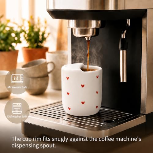 KOIMYSA Red Heart 12oz Ceramic Coffee Mug with Silicone Sleeve & Lid