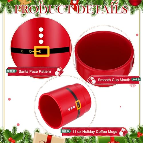 Santa Red Christmas Plastic Mugs 24 Pack – 11 oz Party Cups