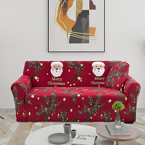 Keepatin Santa Claus 3 Seat L-Shaped Sofa Cover Elastic Recliner Couch Protector