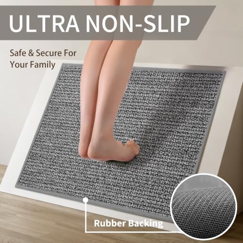Non-Slip Kitchen Rug 17"x30" Washable Absorbent Chenille Floor Mat