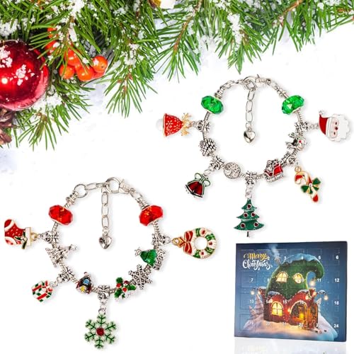 Christmas Advent Calendar DIY Bracelet Making Kit - 24 Day Countdown for Kids