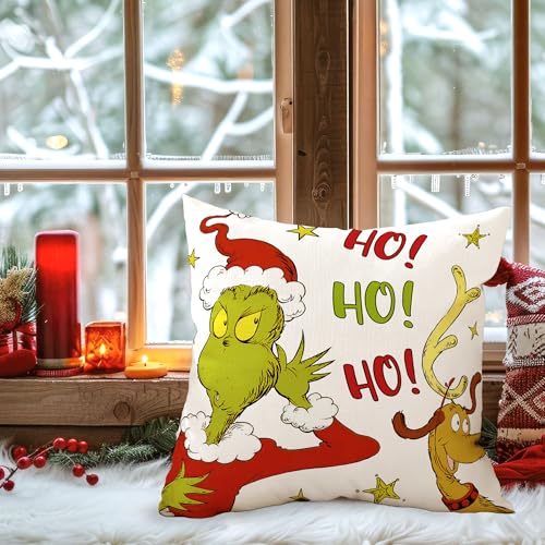Christmas Pillow Covers 18x18 Navidad Throw Pillow Cases Winter Xmas Decor Merry Christmas Decorations for Home