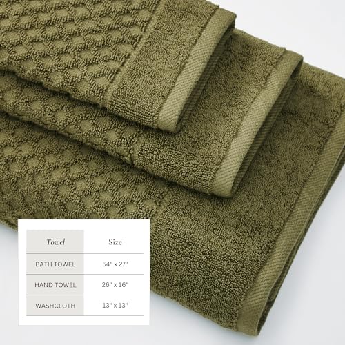 6-Piece Cotton Waffle Weave Towel Set - Absorbent & Quick-Dry Bathroom Towels