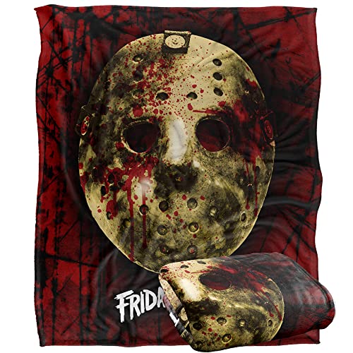 Friday the 13th Bloody Mask Silky Touch Throw Blanket 50x60, LOGOVISION, Officially Licensed