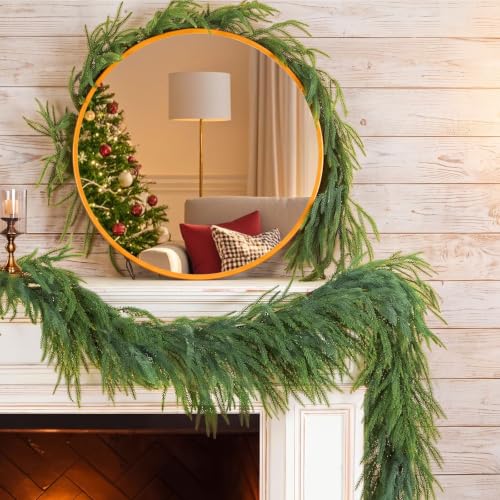 Lavonoph 6ft Artificial Norfolk Pine Garland Set - Real Touch Winter Greenery for Holiday Decor