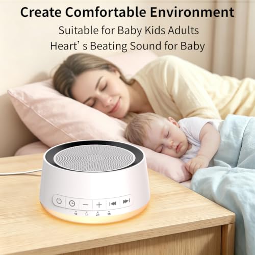 White Noise Sound Machine with 12-Color Night Light & 30 Soothing Sounds