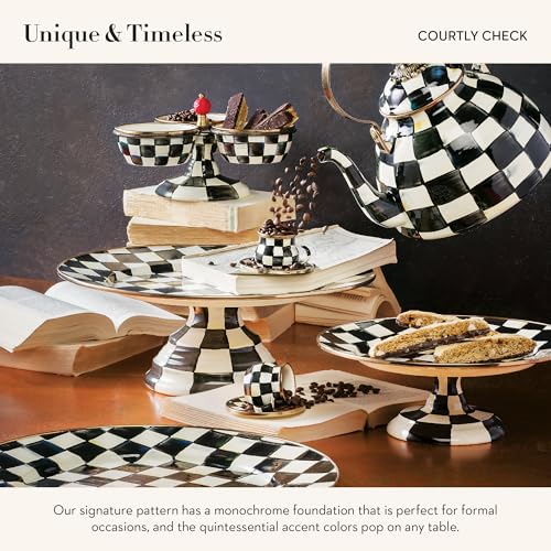MacKenzie-Childs Courtly Check Espresso Cup & Saucer Set - Black & White