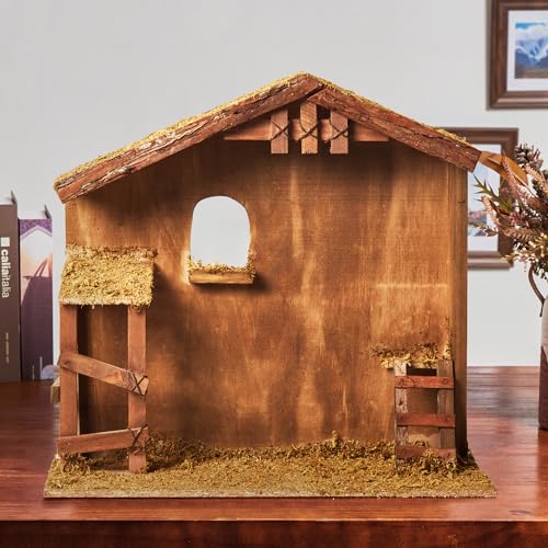 Nativity Scene Manger for 10-12 Inch Figures - Wooden Stable with Variation: Manger - Suitable for Under 12 Inches