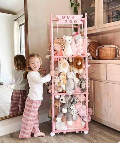 54-Inch Stuffed Animal Zoo Storage Organizer for Kids Playroom and Bedroom