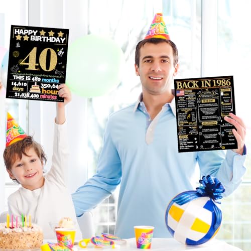 40th Birthday Card with Envelope - Fun Gift for Him & Her