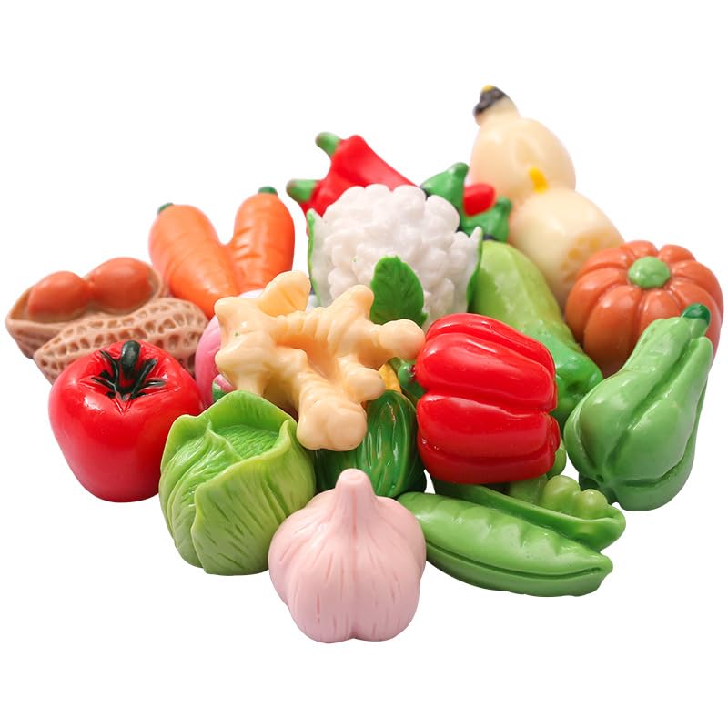 50Pcs Miniature Artificial Vegetables, Realistic Resin Produce Figurines