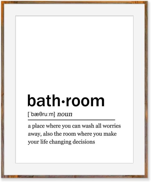 Bathroom Definition Wall Art Print | Funny Typography Home Decor - 8x10 Unframed