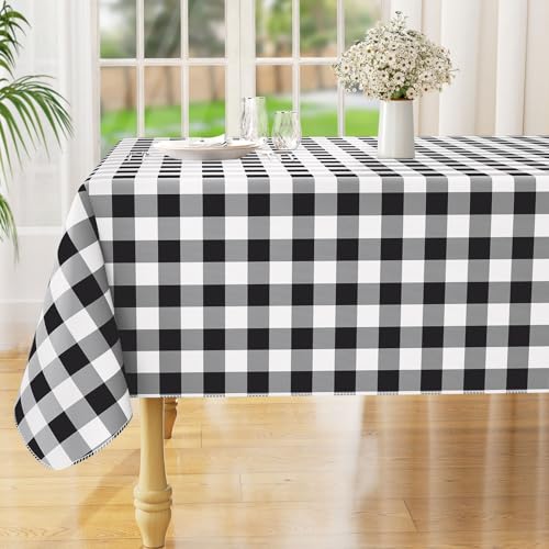 Rectangle Waterproof Vinyl Tablecloth, Flannel Backed Wipeable Table Cover